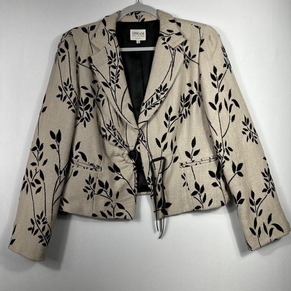 Vintage Armani Collezioni Women's Blazer Size 10 Wool Blend Lined Made in Italy
